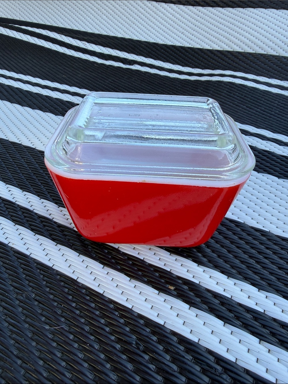 Vintage Cherry Red Pyrex Dish with Glass Lid, Small #501 1950-65